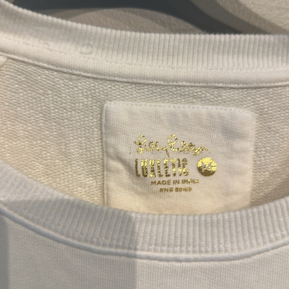 NWOT Lily Pulitzer Luxletic White Long Sleeve Sweatshirt - Picture 3 of 4